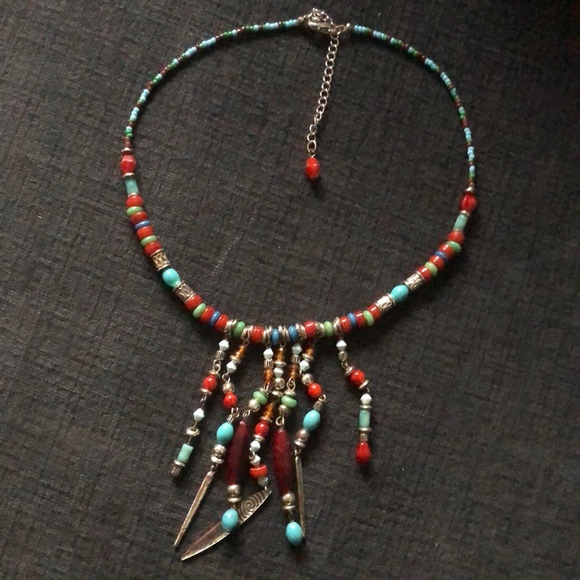 None Jewelry - Vintage turquoise beaded choker